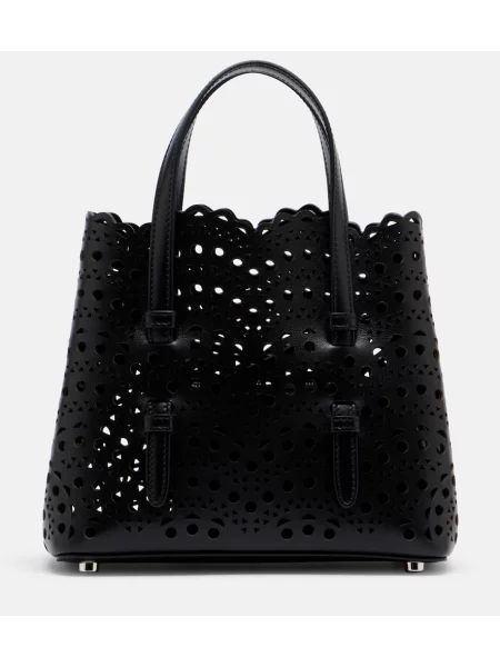 Geantă shopper Alaïa din piele negru