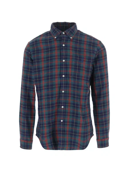 Cămașă Polo Ralph Lauren în carouri din țesătură twill cu autograf alb