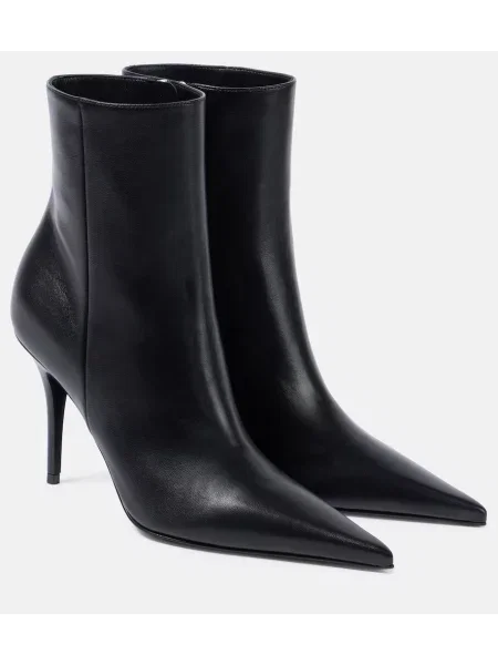 Botine Amina Muaddi din piele negru