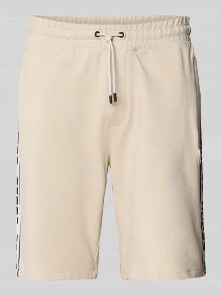 Szorty z elastycznym pasem i tunelem Guess Activewear beżowe