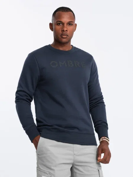 Суитчър Ombre Clothing бродиран синьо