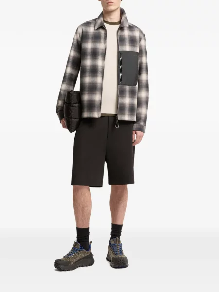 Geacă cămașă Moncler în carouri negru