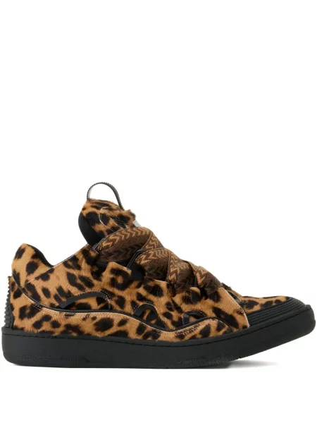 Sneakerși Lanvin cu model leopard maro