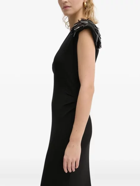 Rochie maxi Bruuns Bazaar cu paiete cu decolteu în V de costum negru