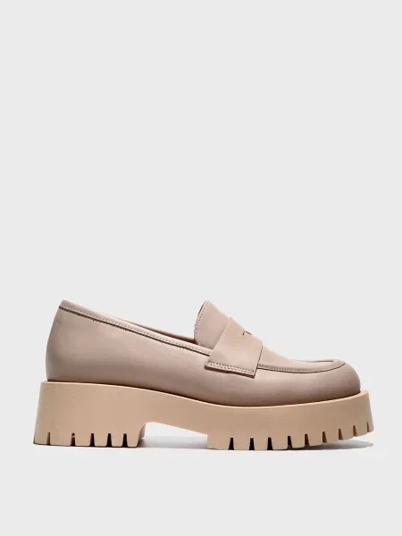 Шкіряні лофери Respect бежеві