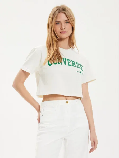 Converse T-Shirt W Retro Chuck Cropped Tee Écru