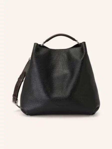 Dries Van Noten Shopper / stříbrná / tmavě hnědá černá