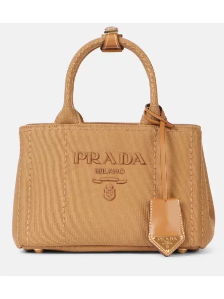 Geantă Prada din canvas maro