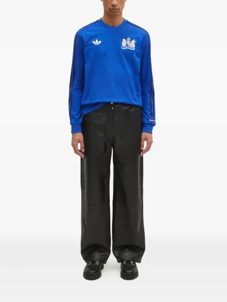 Długie sneakersy Adidas Spezial zamszowe w paski niebieskie