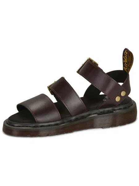 Pantofi Dr. Martens din piele cu bretele maro