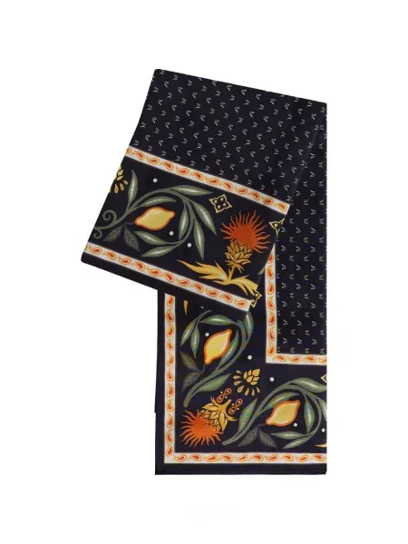 Fular Fursac cu model floral negru