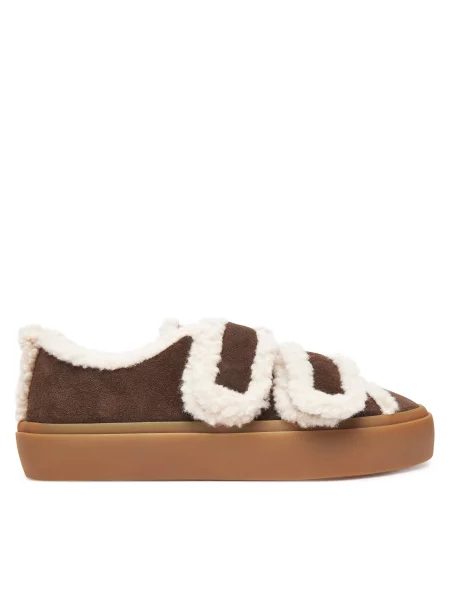 Αθλητικά Inuikii Shearling Low Velcro καφέ