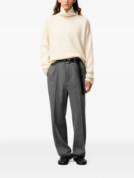 Pantaloni Ami Paris de lână plisate gri