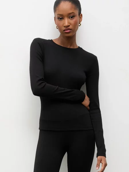 Majica z dolgimi rokavi Answear.LAB črna
