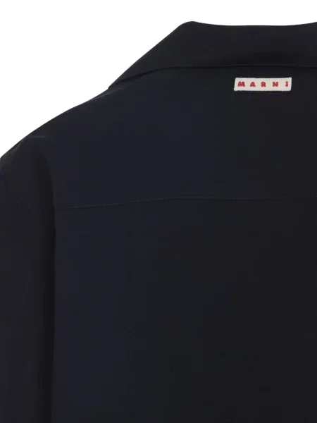 Vlněná košile Marni černá