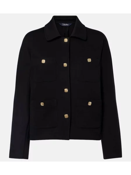 Geacă 's Max Mara din jerseu negru