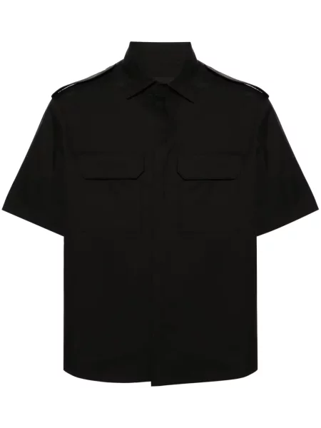 Къс риза Neil Barrett поплин черно
