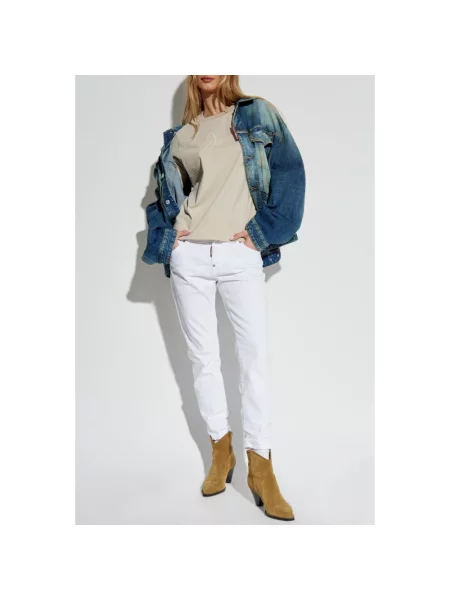 Jeansy dziecięce Dsquared2 białe
