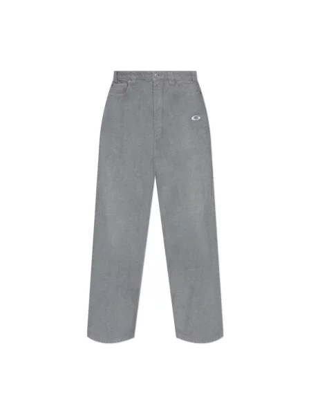 Jeansy Balenciaga z logo szare