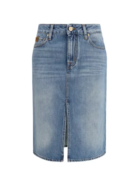 Fustă midi Jacob Cohën până la genunchi cu 5 buzunare albastru