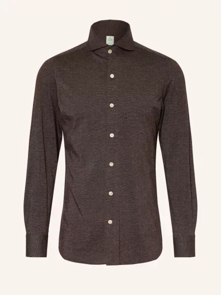 Finamore Košile Toronto Sergio Slim Fit tmavě hnědá