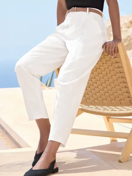 LASCANA Pantaloni cutați alb