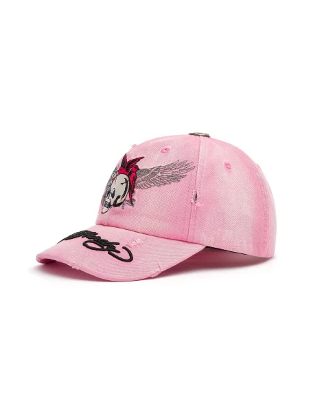 Ed Hardy Șapcă crem roz gri