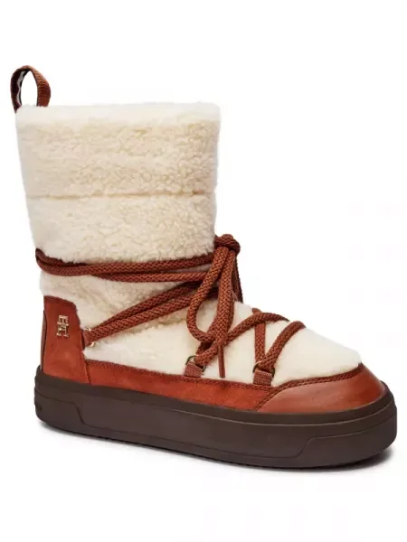 Tommy Hilfiger De piele bocanci shearling maro