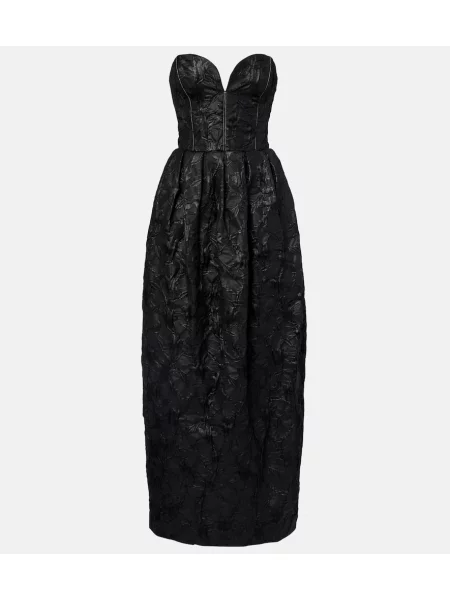 Rochie Simkhai cu model floral din jacard negru