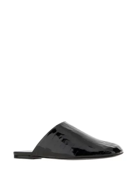 Papuci tip mules Stuart Weitzman din piele fără toc negru