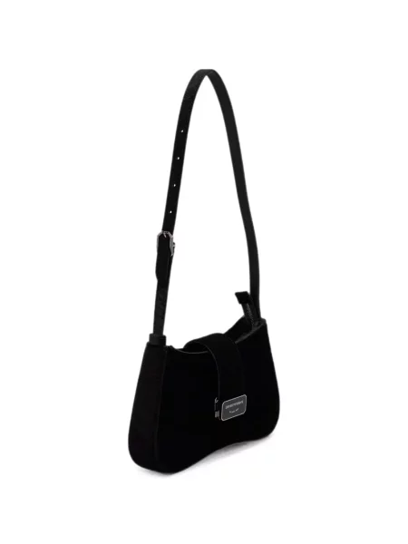 Torba hobo Emporio Armani od samta crna