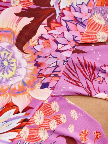 Bikini Agua Bendita cu model floral violet