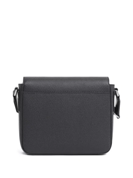 Geantă crossbody Lacoste cu autograf negru