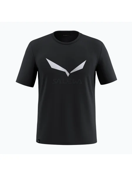 Tricou de trekking pentru bărbați Salewa Solidlogo Dry black out negru