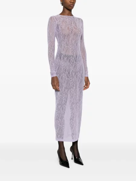 Костюм макси рокля Wardrobe.nyc с дантела до коляното виолетово