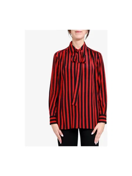 Satynowa bluzka Msgm wiązana czerwona