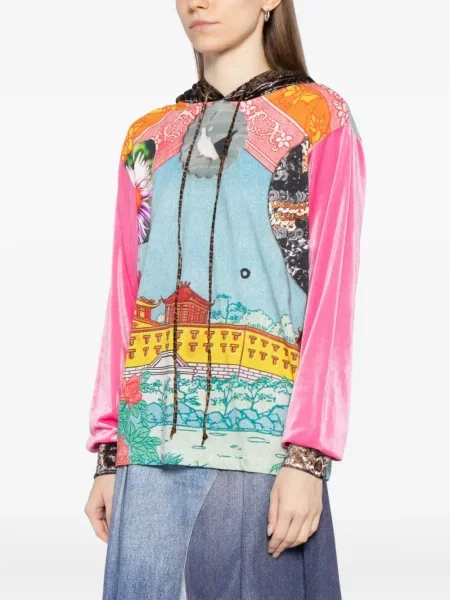 Bluza z kapturem Penultimate z nadrukiem różowa