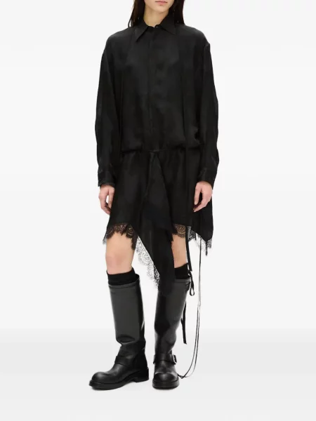 Rochie mini Ann Demeulemeester cu model paisley din jacard negru
