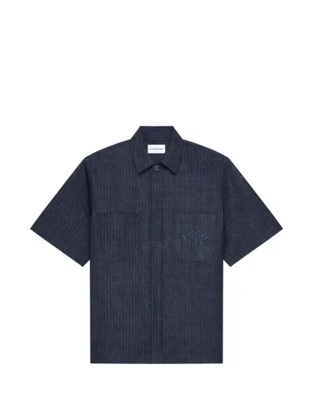 Cămașă de blugi Givenchy cu model herringbone albastru