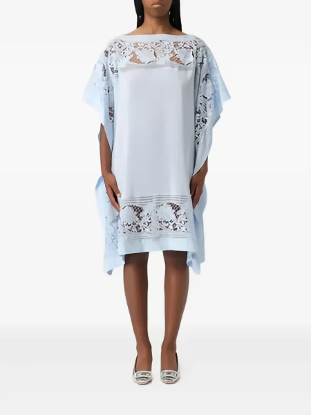 Rochie midi Ermanno Scervino din dantelă până la genunchi de costum albastru