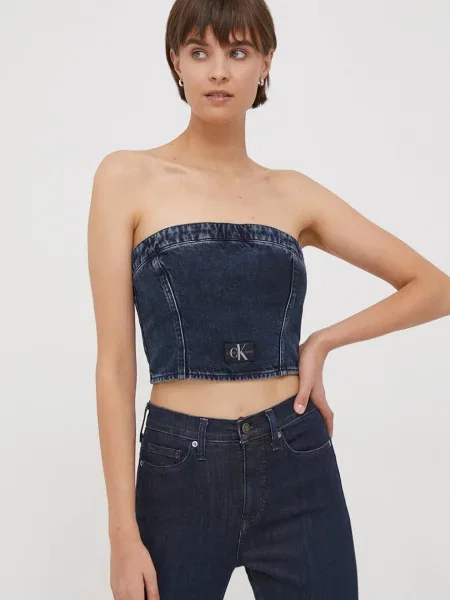 Топ Calvin Klein Jeans тъмносиньо