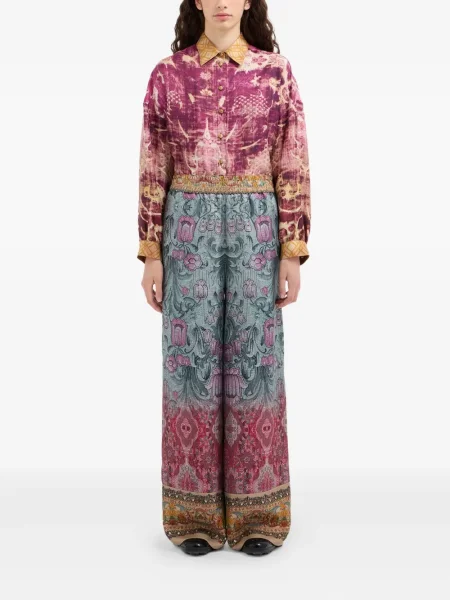 Pantaloni Pierre-louis Mascia cu model floral albastru