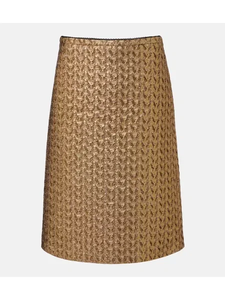 Fustă midi Dorothee Schumacher până la genunchi auriu