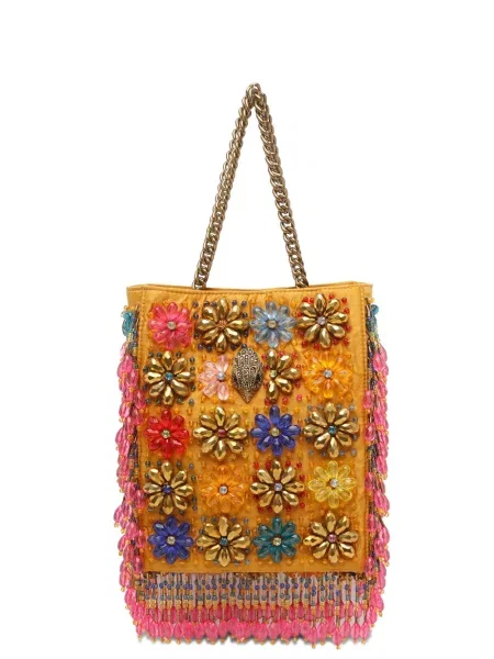 Geantă Kurt Geiger London cu mărgele galben