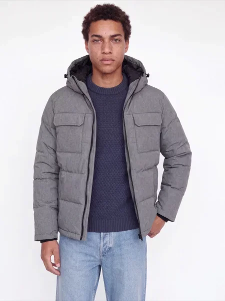 JACK & JONES Zimní bunda JJWILLIAM melír šedý