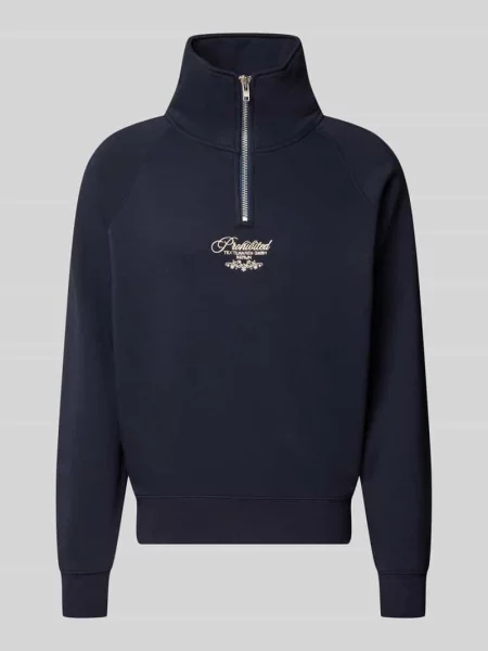 Bluza ze stójką i zamkiem błyskawicznym Prohibited granatowa
