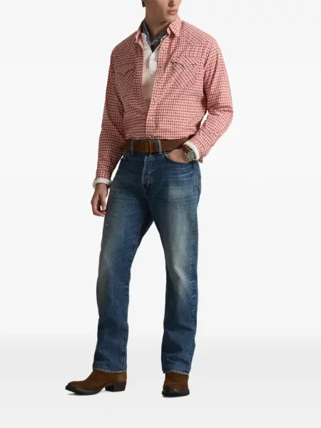 Czapka z daszkiem Polo Ralph Lauren w kratkę z twillu biznesowa niebieska