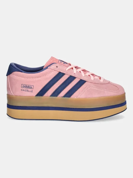 Adidas Originals sneakers din piele intoarsă Gazelle Stack W roz
