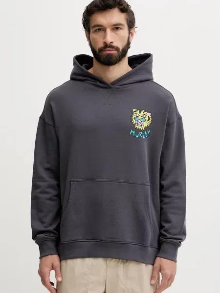 Hurley dukserica za muškarce od pamuka ETAM siva