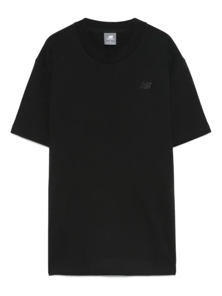 Tricou New Balance cu broderie cu decolteu rotund negru